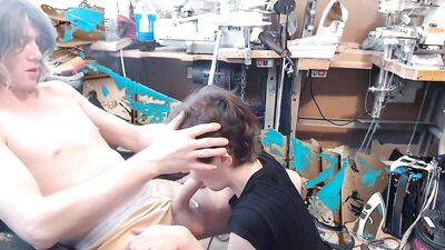 My nerdy twink boyfriend loves sucking my 9 inch dick and gulping my cum