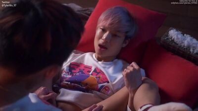 Asian boyfriends flip fucking outdoors, a Christmas treat.