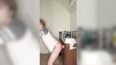 Hot teen boy fucks himself with dildo