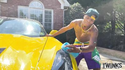 Two Twinks with Big Black Dicks Fuck and Suck and Buss