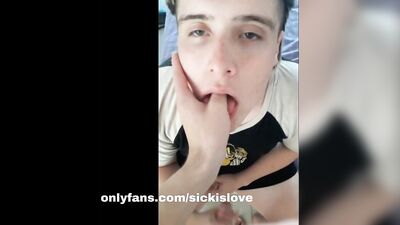 Fucking my Step brother hard and leaving his hole wide open & sucking cock he finishes all the cum