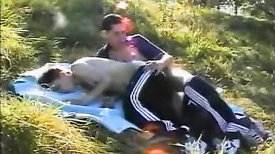 German Twinks in the woods fucking on a blanket