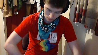 Twink scout jacks off and cums