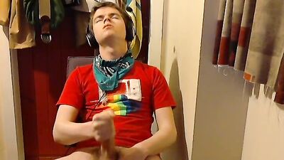 Twink scout jacks off and cums