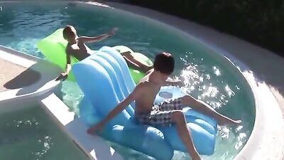 Twink Gay Porn Threesome Hardcore Pool