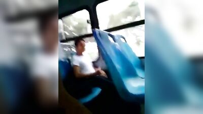 Guy masturbating on bus