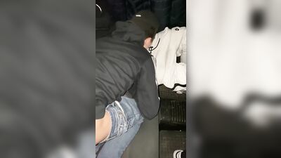 Amateur gay sex in the car without a condom in sportswear