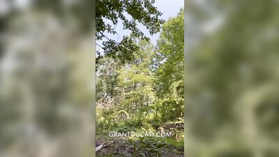 Naked Hike Through the Woods with a Big 8" Dick and Smooth Body