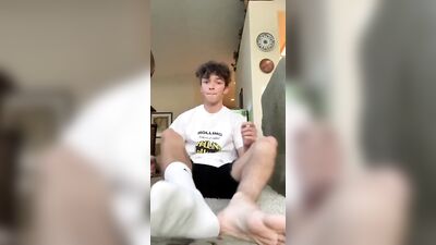 Twink Boy Feet and Sock Strip: Foot Fetish Heaven