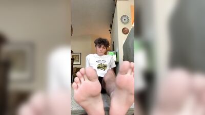 Twink Boy Feet and Sock Strip: Foot Fetish Heaven