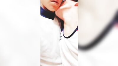 Japanese baseball twink kissing