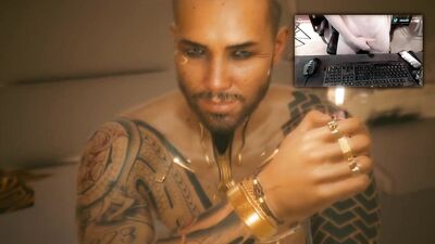 Cyberpunk gay romance Kerry Full Sex Scene during a sexy stream by a twink