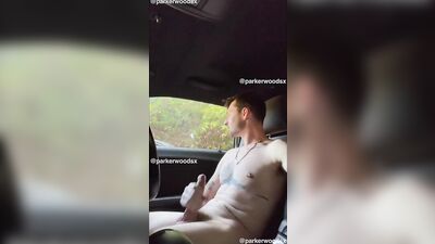 SelfSucking My Own Dick In The Car