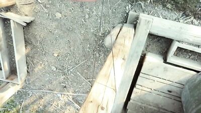 Farmer twink ties his balls , stretches tight balls and jerks off