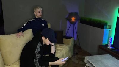 Cute twinks have a threesome while their parents are not at home