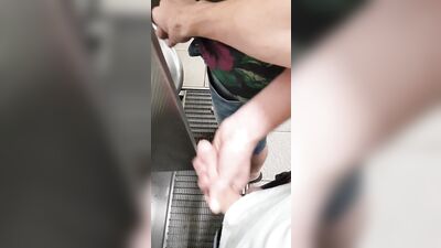 public toilet jerk and wank with a hot guy! huge dick!