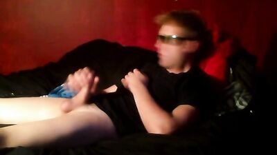 Jerking off in bed and cum