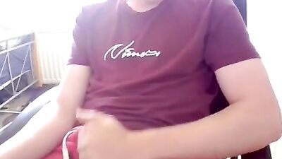 Red sweats boys porn gets interrupted shooting his load