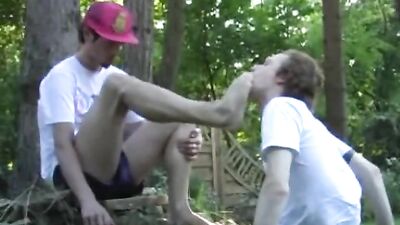 Neighbor comes to the backyard