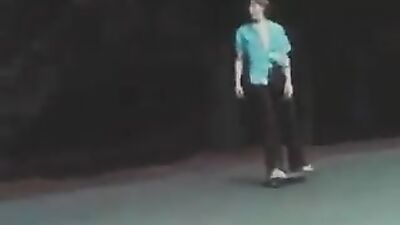 Blond skater boy in vintage gay porn solo, jacks+cums