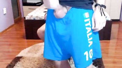 Horny romanian guys teasing on cam