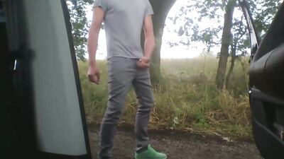 Roadside Wanking & Cum