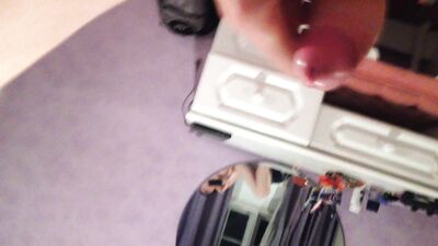 Smooth, muscular boy mirror Wank