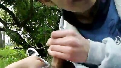 Amateur Twink Sucks His Friend In The Park