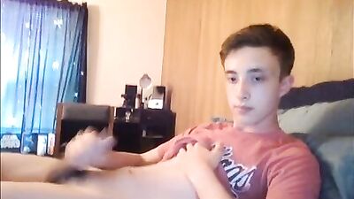 Boys porn blows a load of baby juice after watching