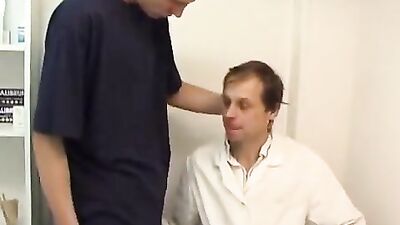 Russian Doctor is examing and fucking a teenage boy