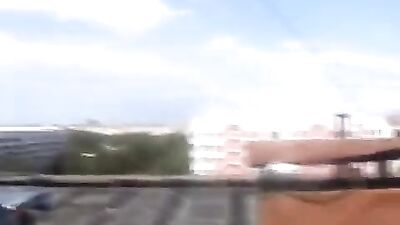 Rooftop fuck in Russia with a hot young teen