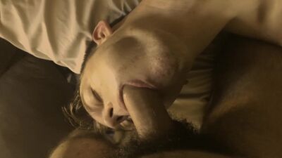 Grindr Teen demolishes my throat and covers me in cum