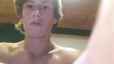 Cute smooth blond show his ass