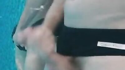 He jerks me in the pool