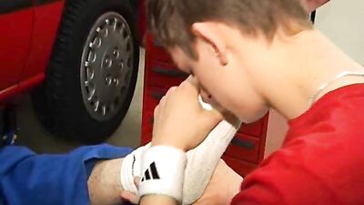 A Boys Feet Dreams - in a workshop