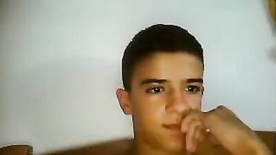Sexy cute young latino boy wank on cam