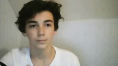 European smooth young boy masturbates for fun