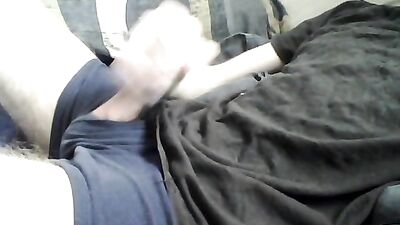 Teen cums on black shirt