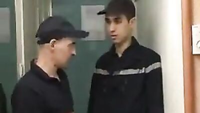 Supervisor taps the boy