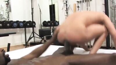 White sissy boy gets black cock in his ass pussy