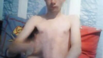 Cutie stroking his cock