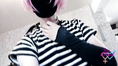 Cutie boy, strapon and two cameras. Gentle pegging.