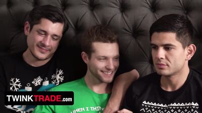Twink Trade - Horny Stepfathers Show Their Naughty Twink Stepsons What Good Boys Get For Christmas