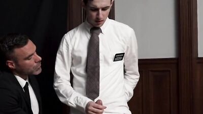 MissionaryBoys - Priest Watches Religious Guy Jerks His Cock In Confession