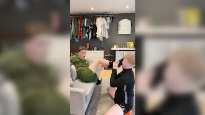 Twink dominated by boyfriends feet