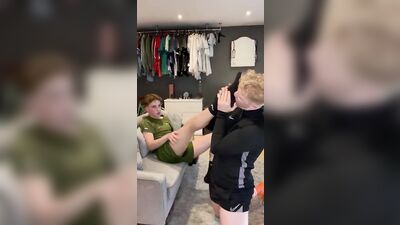 Twink dominated by boyfriends feet