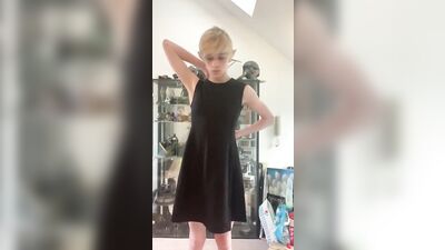 Cute Elf Fem Boy Strips out of dress and Jerks off