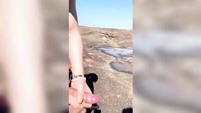 Cute twink jerks and cums outdoors boys porn