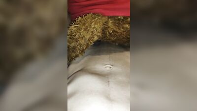 Fucking my best friend teddy bear in his tight ass without a condom (turn up the volume)