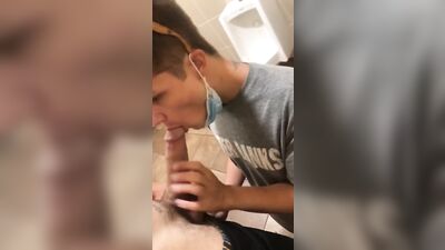 Twink Deepthroats Stranger In Public Restroom